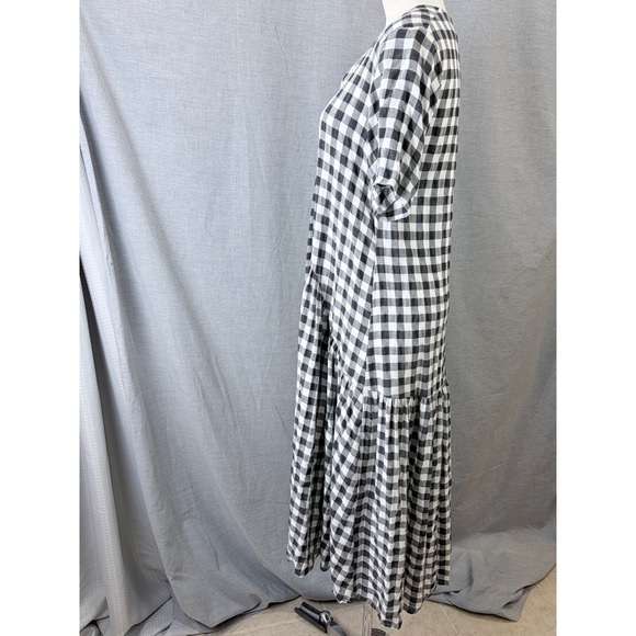 Petal and Pup Black White Gingham Tiered Ruffle Maxi Dress Cottagecore V-Neck S - Picture 6 of 8